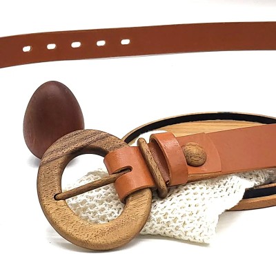 Luxury Wood Belt Fuji Happiness 307